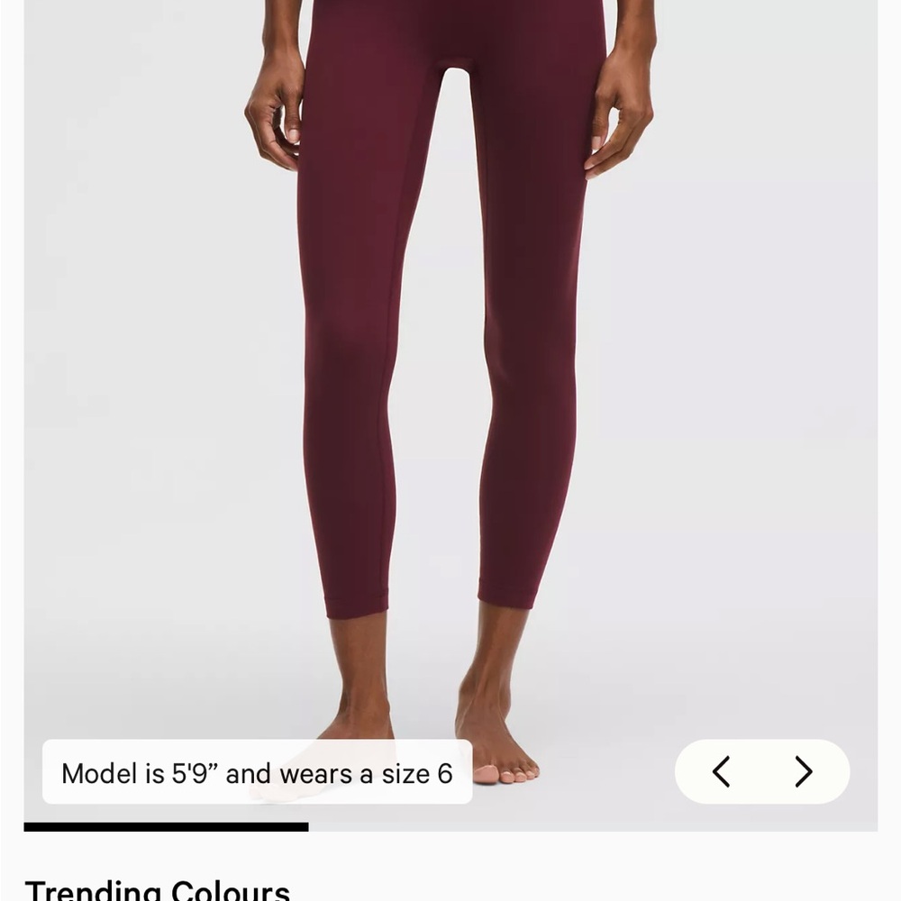 Lululemon / Align High-Rise Pants 25” size 0 Red Merlot Leggings